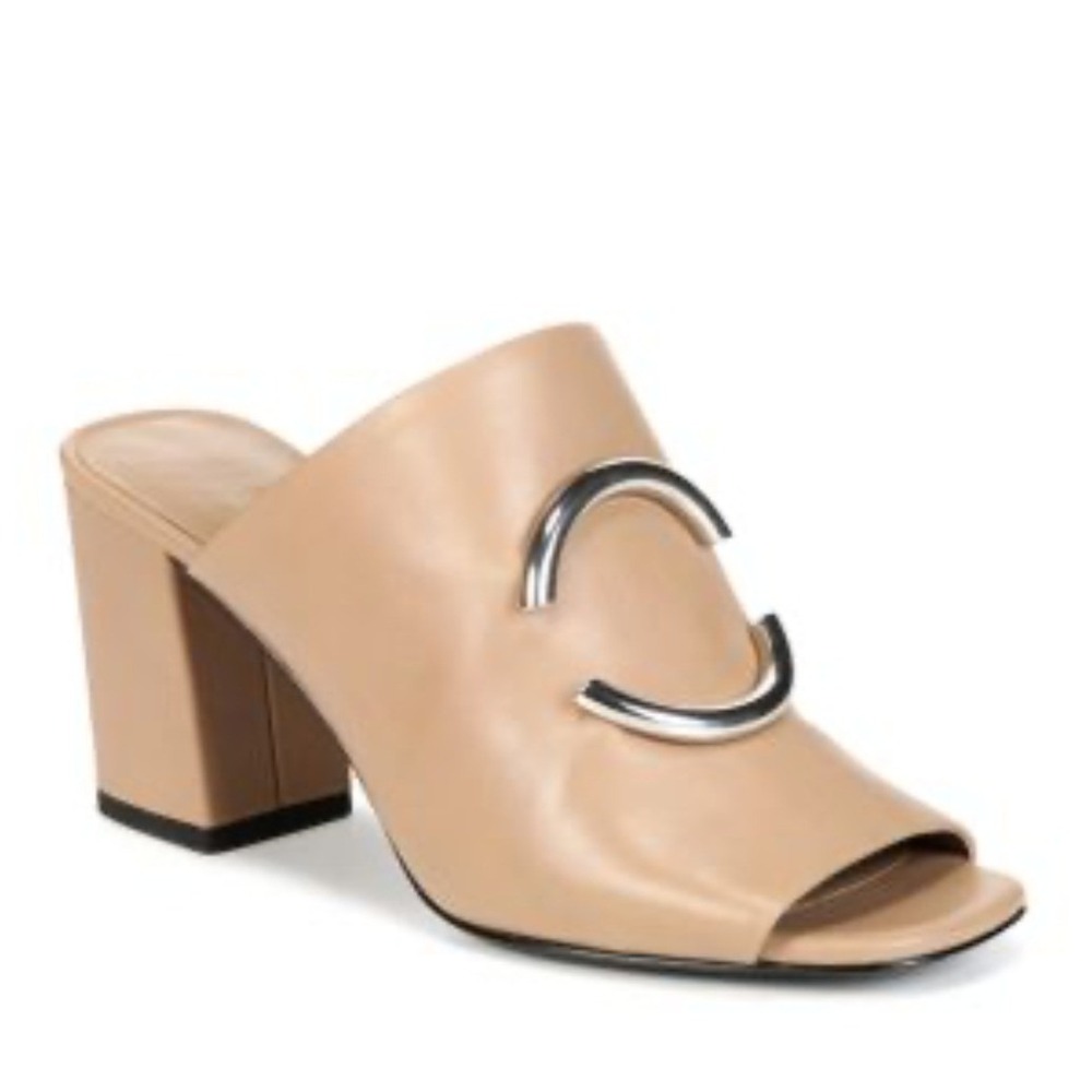 Via Spiga Women's Eleni High-Heel Slide Open Toe Tan Sandal -Size 8.5M